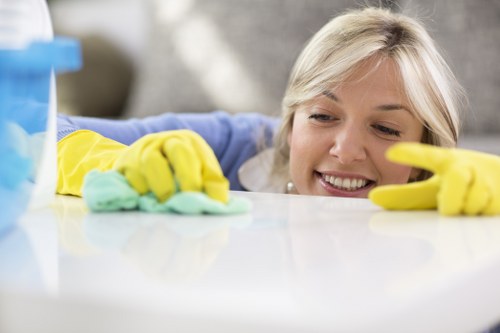 Kitchen deep cleaning in Bow with detailed surface care